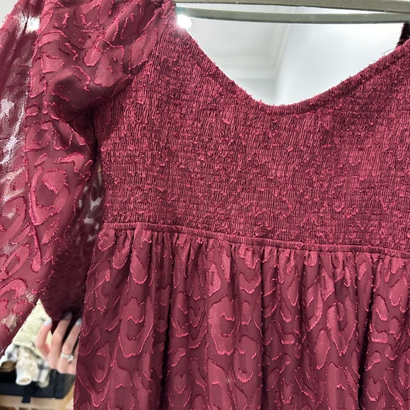 Maroon cheetah print dress - Picture 3 of 4